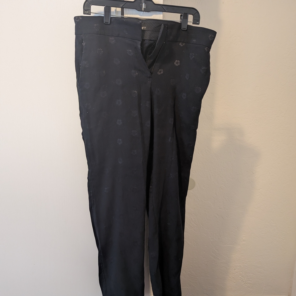 LOFT Black Floral Trousers